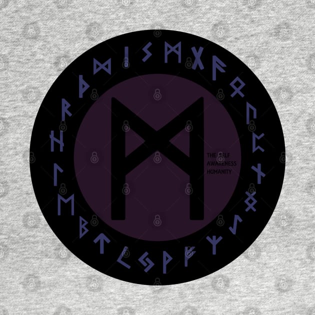 Purple Mannaz Elder Futhark Rune | Viking | Pagan Symbol by DepicSpirit